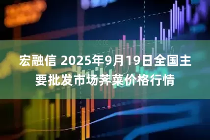宏融信 2025年9月19日全国主要批发市场荠菜价格行情